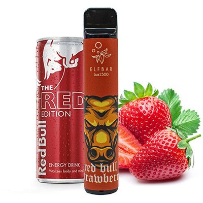 Одноразовий Pod Elf Bar Lux 1500 Red Bull Strawberry 2% (Полуничний енергетик) 40013 фото