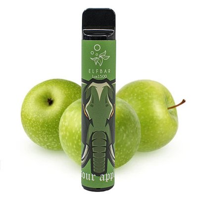 Одноразовий Pod Elf Bar Lux 1500 Disposable Device 850mAh Sour Apple 2% (Кисле яблуко) 40014 фото