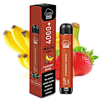 Одноразовий Pod Airis Beast 4000 2200mAh Strawberry Banana 5% (Полуниця з бананом) 38420 фото