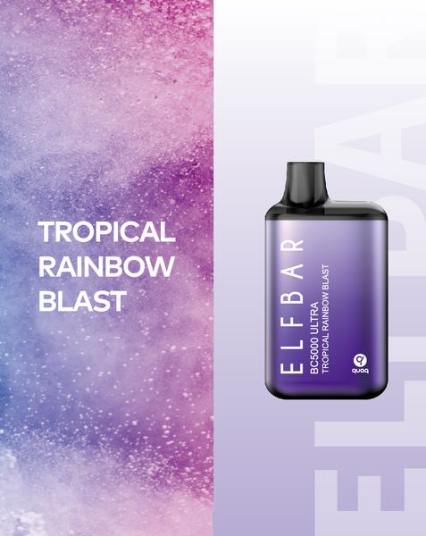 Одноразовий Pod Elf Bar BC5000 Ultra 13 мл 5% Tropical Rainbow Blast (Єкзотичні тропічні фрукти) 39224 фото