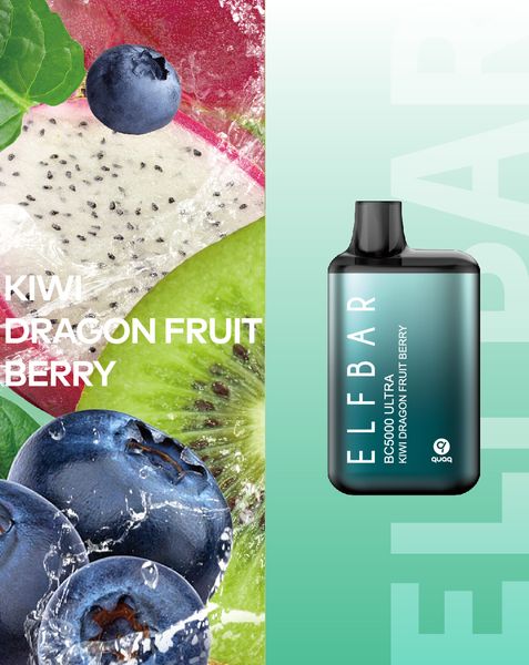 Одноразовий Pod Elf Bar BC5000 Ultra 13 мл 5% Kiwi Dragon Fruit Berry (Пітахая) 39239 фото