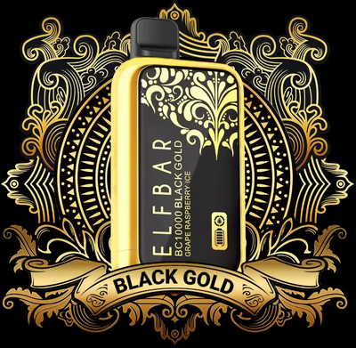 Одноразовий Pod Elf Bar BC10000 Black Gold Edition 620mAh Grape Raspberry Ice 5% (Виноград + малина) 41341 фото
