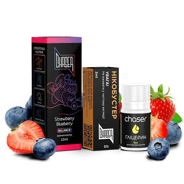 Набор Chaser Black Strawberry Blueberry 30 мл (Клубника + черника) 41693 фото