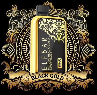 Одноразовий Pod Elf Bar BC10000 Black Gold Edition 620mAh Arabica Coffee 5% (Арабіка) 41339 фото