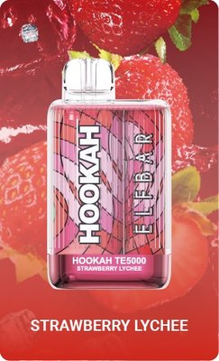 Одноразовий Pod Elf Bar Hookah TE 5000 13.5 мл 5% Strawberry lychee (Полуниця + лічі) 40379 фото