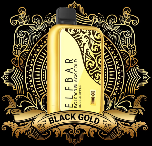 Одноразовый Pod Elf Bar BC10000 Black Gold Edition 620mAh Double Apple 5% (Яблоко) 41340 фото